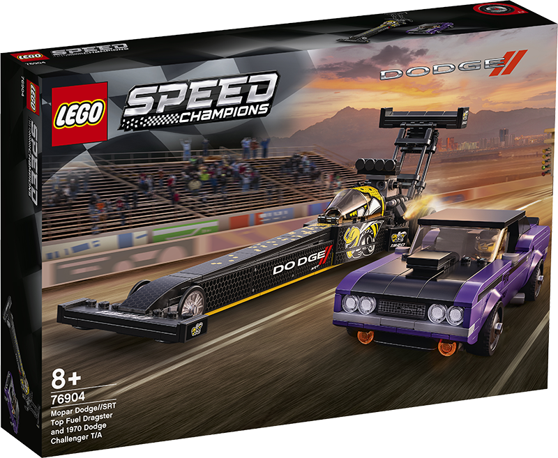 Collective Bricks - LEGO 76904 Speed Champions Mopar Dodge//SRT Top Fuel Dragster and 1970 Dodge Challenger T/A third image